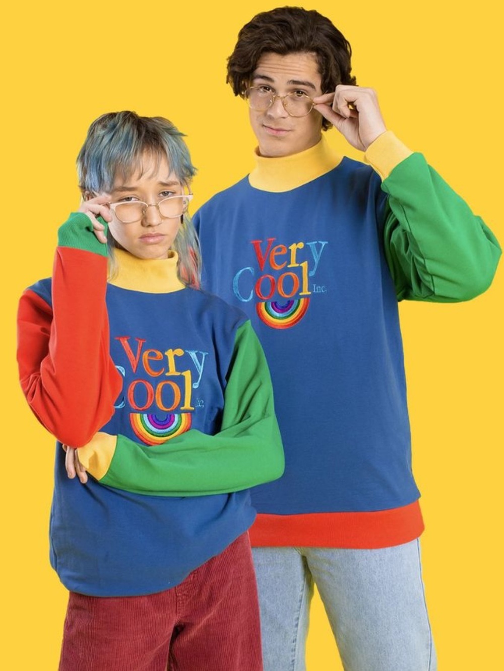 Cool! Very Cool Color Block Cotton Sweatshirt Size Medium
